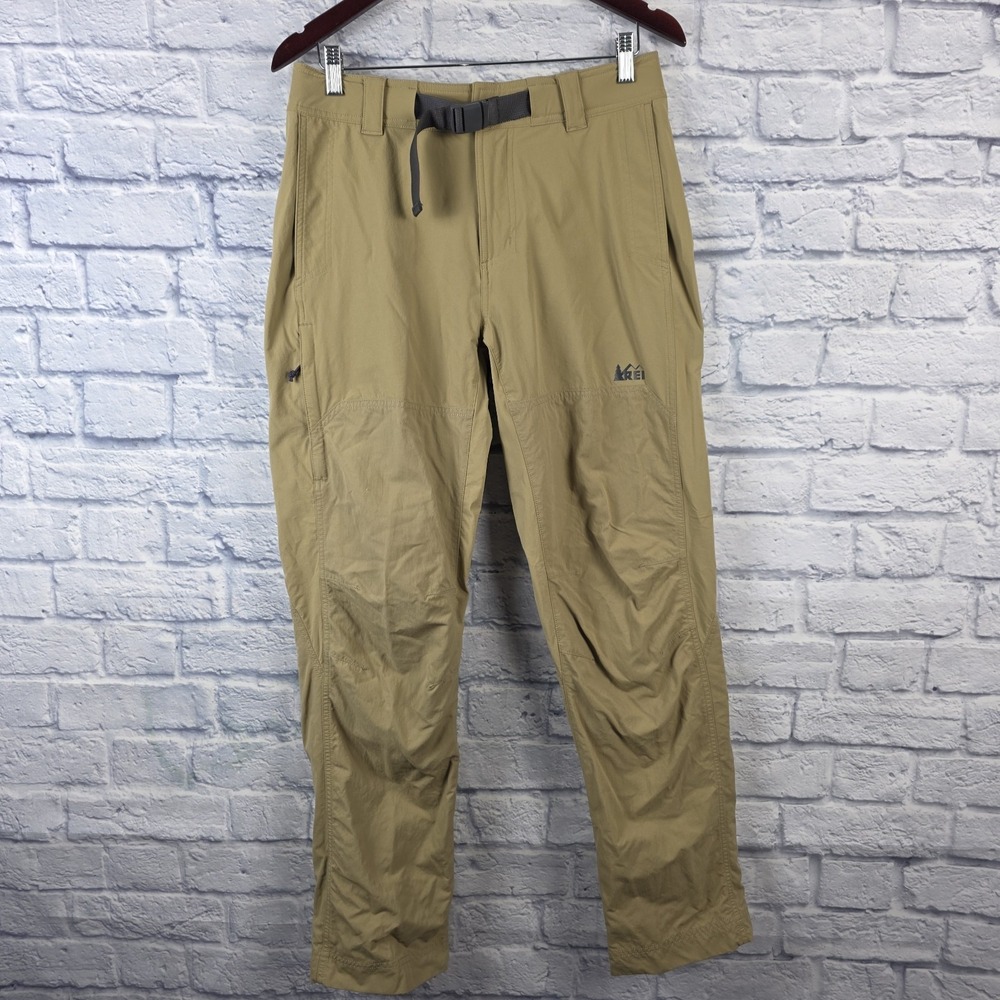 REI Co-Op Screenline Men Khaki Belt Chino Hiking Outdoor Traveler Pants Sz 32X31 - Picture 2 of 12